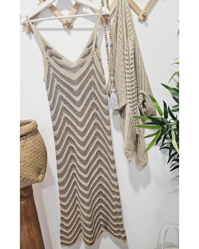 Vestido Punto Dorado / Marrón