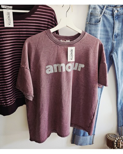 Sudadera Amour Plata / Burdeos