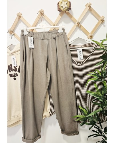 Pantalón Baggy / Algodón Topo
