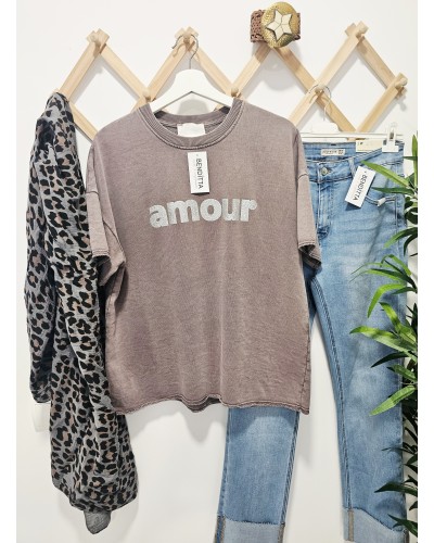 Sudadera Amour Plata / Marrón