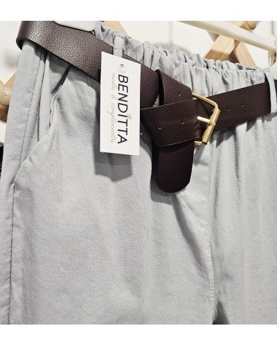 Pantalón Tobillero / Cinturón Gris