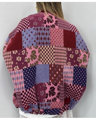 Bomber Patchwork Burdeos