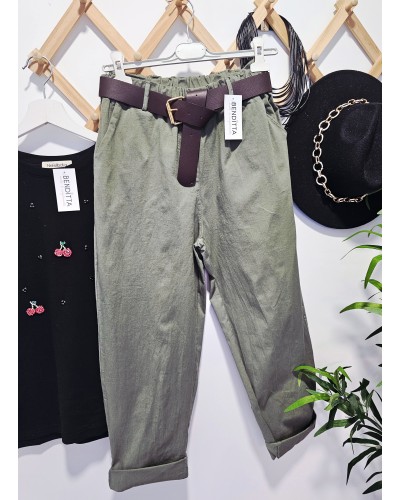 Pantalón Tobillero / Cinturón Verde