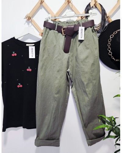 Pantalón Tobillero / Cinturón Verde