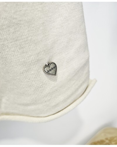 Vestido Punto / Hombreras Beige