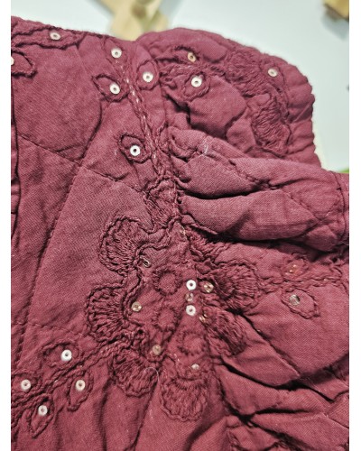 Chaleco Volantes / Paillettes Burdeos