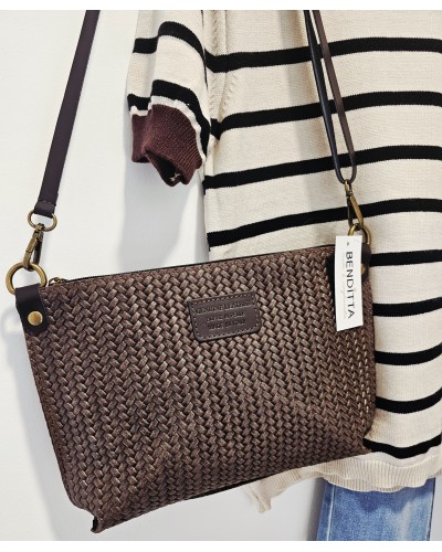 Bolso / Sobre Trenzado Chocolate