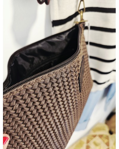 Bolso / Sobre Trenzado Chocolate