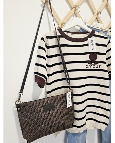 Bolso / Sobre Trenzado Chocolate