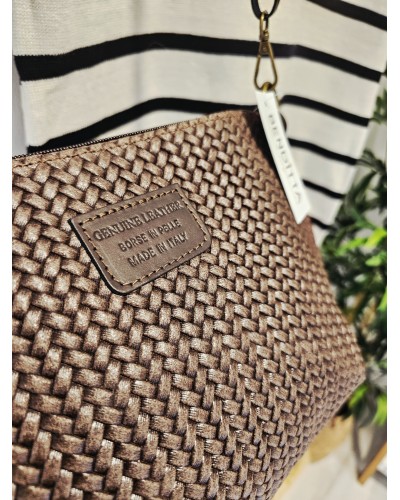 Bolso / Sobre Trenzado Chocolate