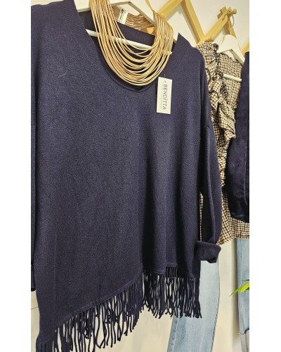 Jersey Bajo Flecos / Azul Marino