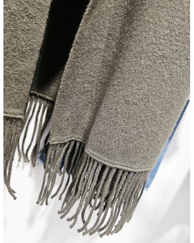 Chaleco Punto / Flecos Verde Caqui