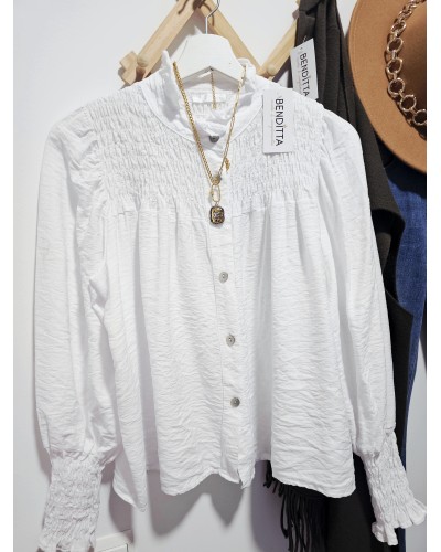 Blusa Fruncida Blanco
