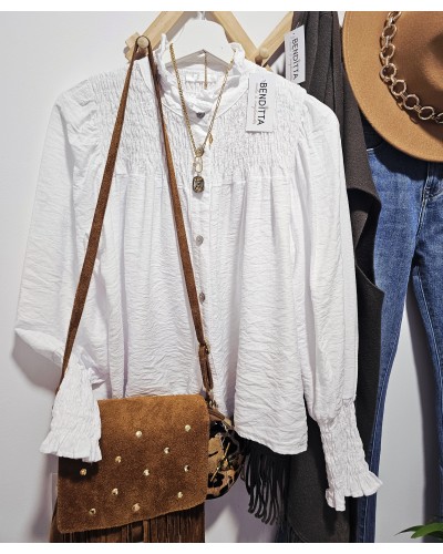 Blusa Fruncida Blanco