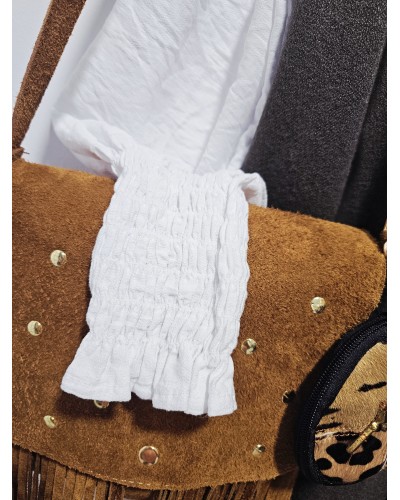 Blusa Fruncida Blanco