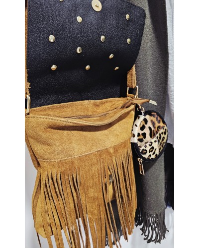 Bolso Tachas / Flecos Camel