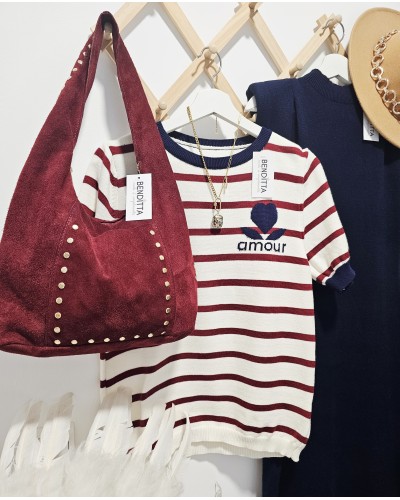 Jersey Rayas / Amour Burdeos