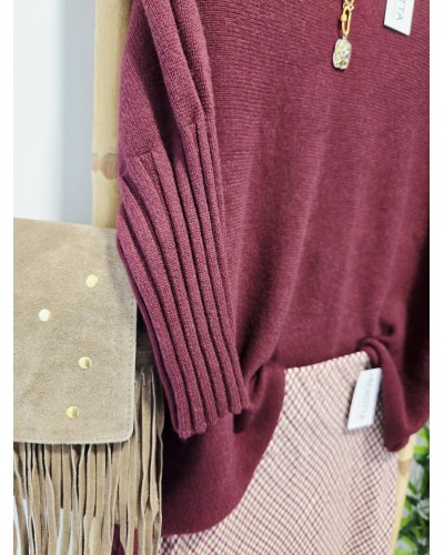 Jersey Punto / Manga 3/4 Burdeos