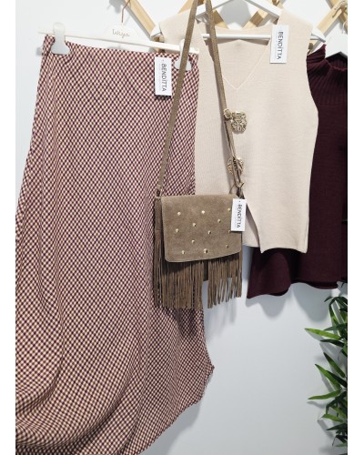 Falda Larga / Vichy Burdeos