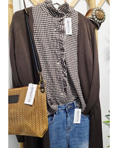 Chaqueta Larga / Punto Fino Marrón