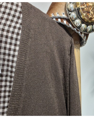 Chaqueta Larga / Punto Fino Marrón