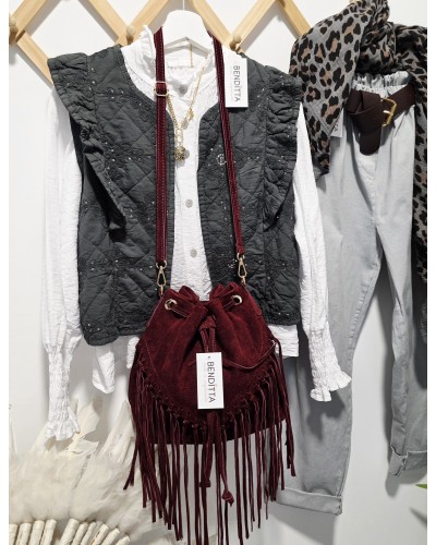 Chaleco Volantes / Paillettes Gris