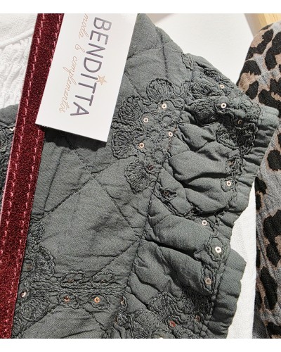 Chaleco Volantes / Paillettes Gris