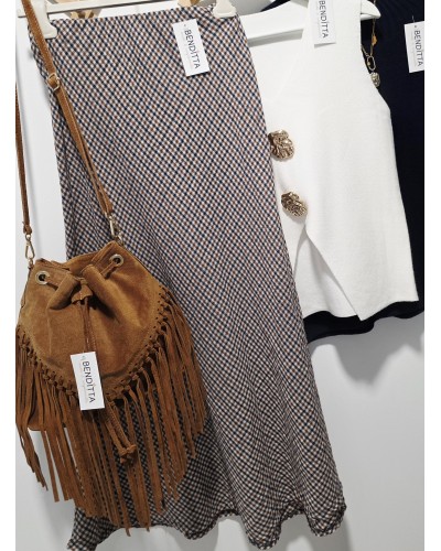 Falda Larga / Vichy Azul Marino