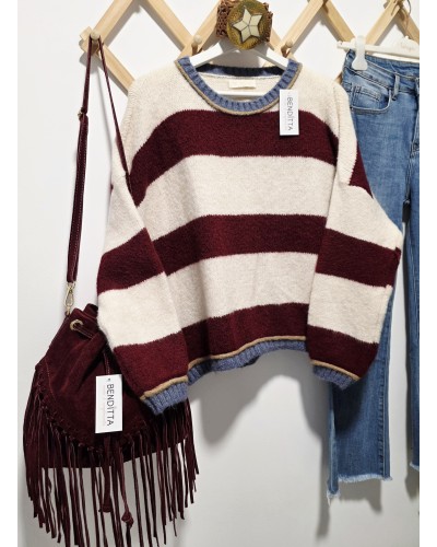 Jersey Lana / Franjas Borgoña
