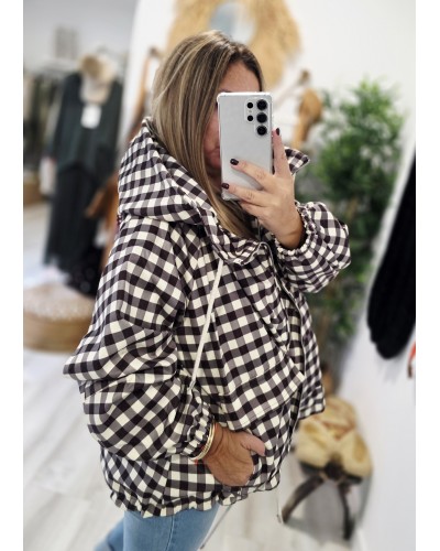 Trench Oversize Cuello Envolvente / Vichy