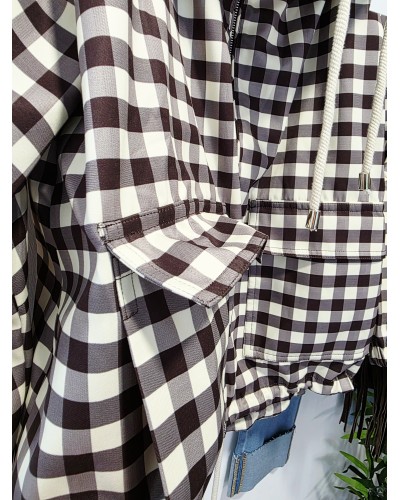 Trench Oversize Cuello Envolvente / Vichy