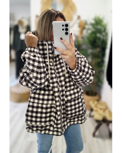 Trench Oversize Cuello Envolvente / Vichy