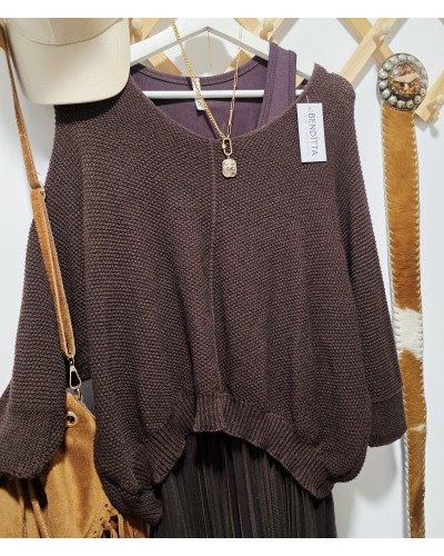 Vestido Tul + Jersey Marrón