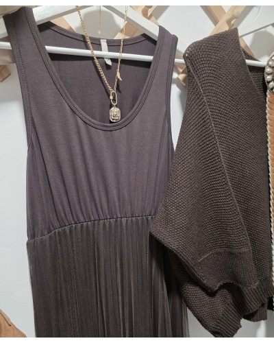Vestido Tul + Jersey Marrón