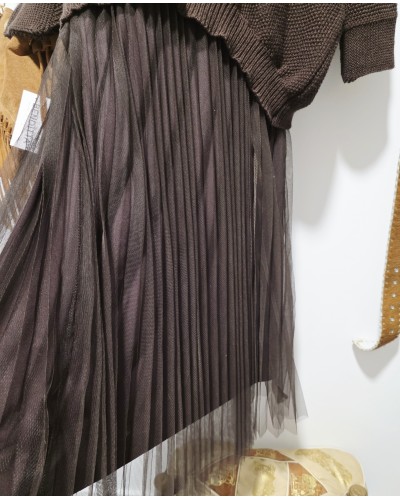 Vestido Tul + Jersey Marrón