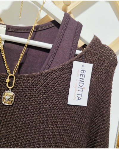Vestido Tul + Jersey Marrón