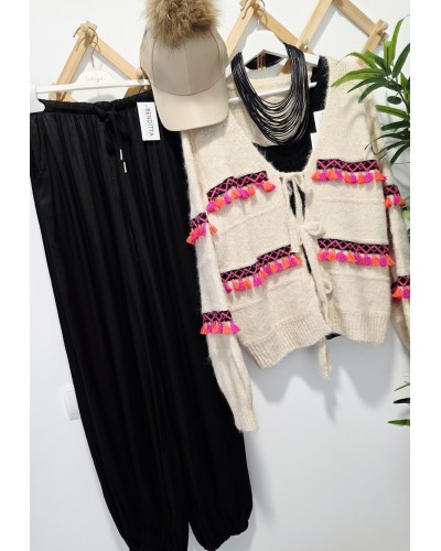 Pantalón Bombacho / Satén Negro