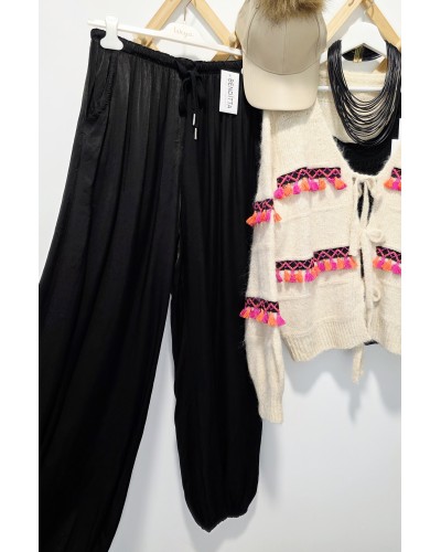 Pantalón Bombacho / Satén Negro
