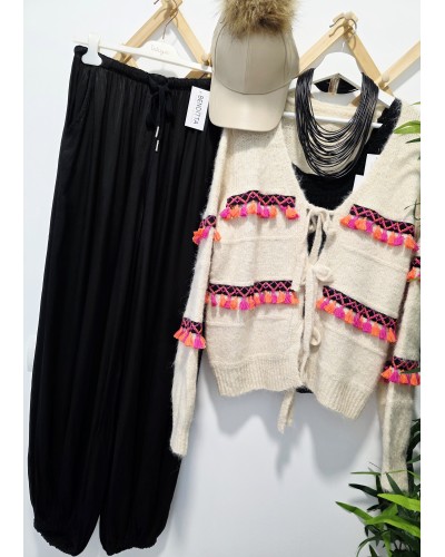 Pantalón Bombacho / Satén Negro