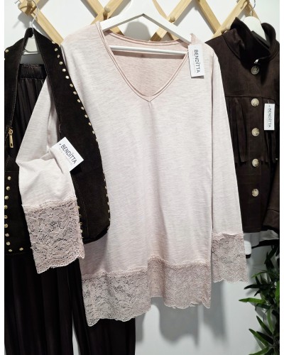 Camiseta Lencera Rosa Palo