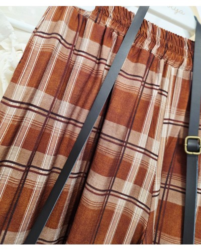Pantalón Bombacho / Cuadros Teja