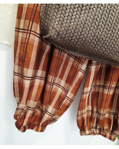 Pantalón Bombacho / Cuadros Teja