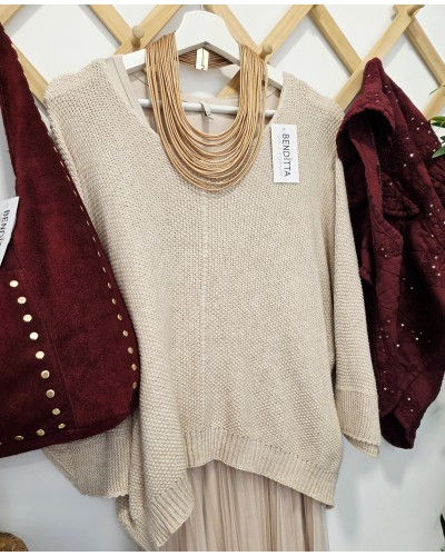 Vestido Tul + Jersey Tostado