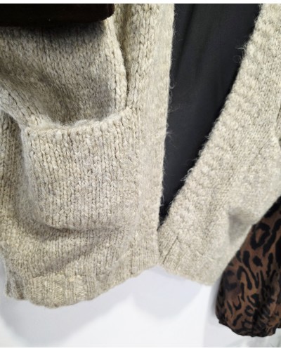 Cardigan Lana / Bolsillos Tostado