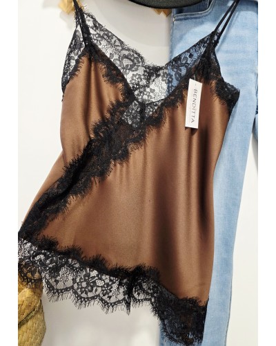 Top Lencero / Puntilla Marrón