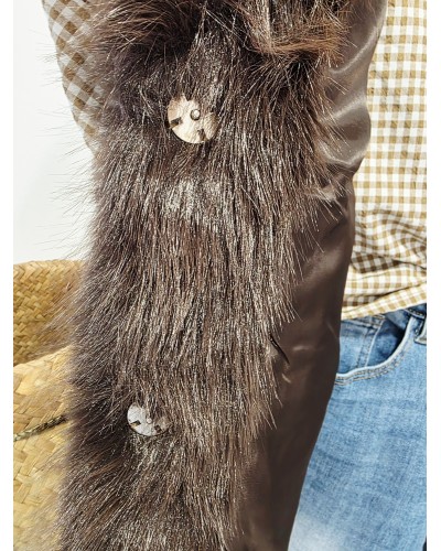 Chaleco Efecto Pelo Chocolate