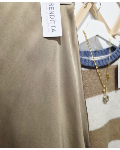 Falda Satén / Puntilla Camel