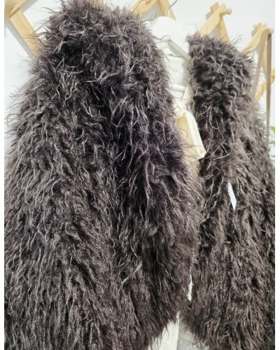 Chaquetón Pelo / Capucha Chocolate