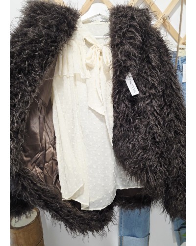 Chaquetón Pelo / Capucha Chocolate