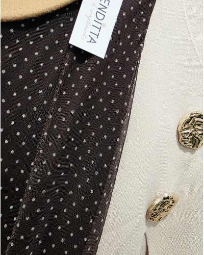 Falda Gasa / Topos Marrón